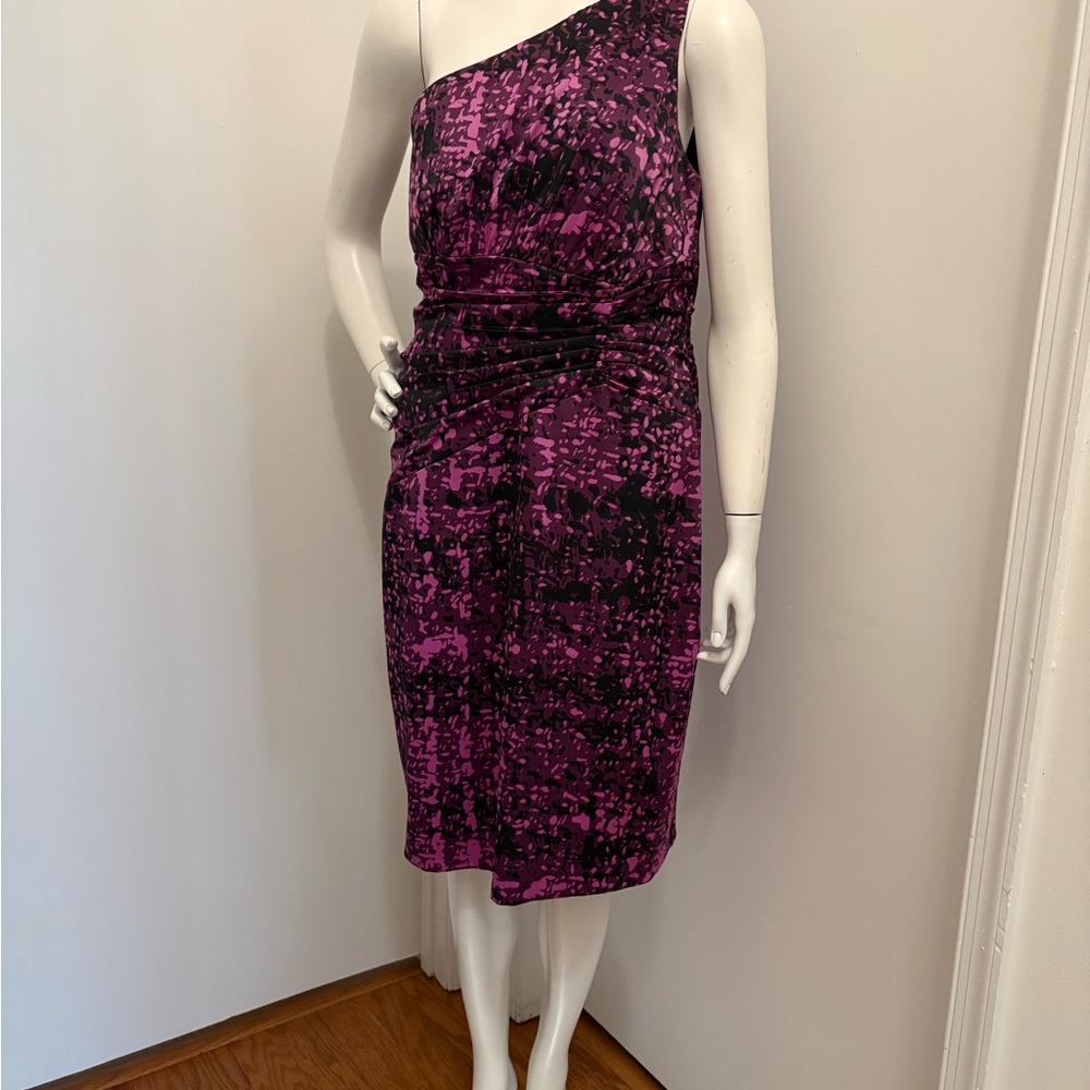Elegant One-Shoulder Purple Dress
